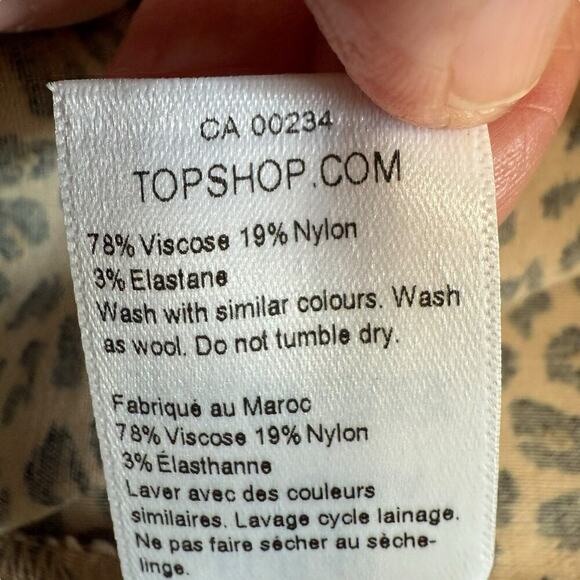 Topshop Mini Skirt 8 Animal Print Mob Wife Mobster Wife Stretch Slit OfficeSiren - Picture 6 of 8